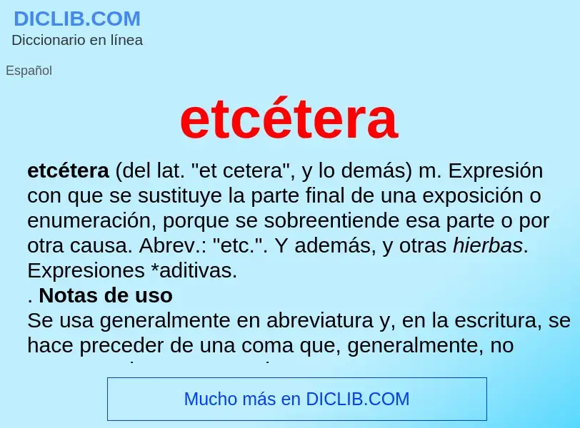 ¿Qué es etcétera? - significado y definición