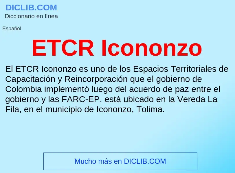 Что такое ETCR Icononzo - определение