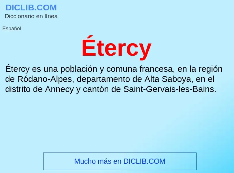 What is Étercy - meaning and definition