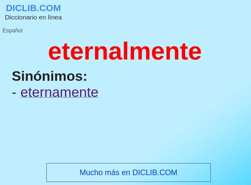 What is eternalmente - definition