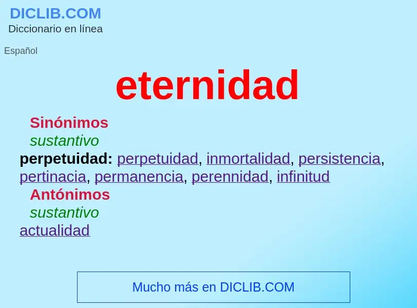 O que é eternidad - definição, significado, conceito