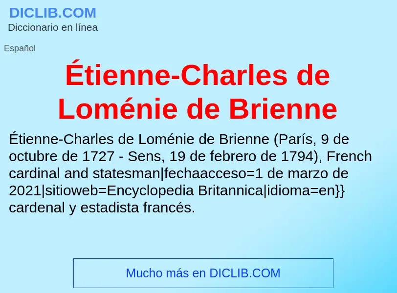 What is Étienne-Charles de Loménie de Brienne - meaning and definition