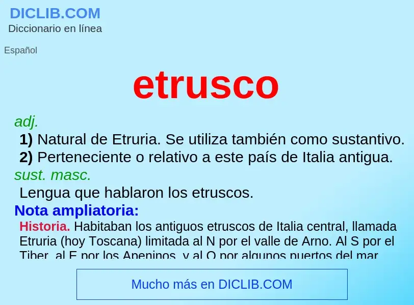 ¿Qué es etrusco? - significado y definición