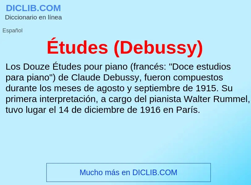 Wat is Études (Debussy) - definition