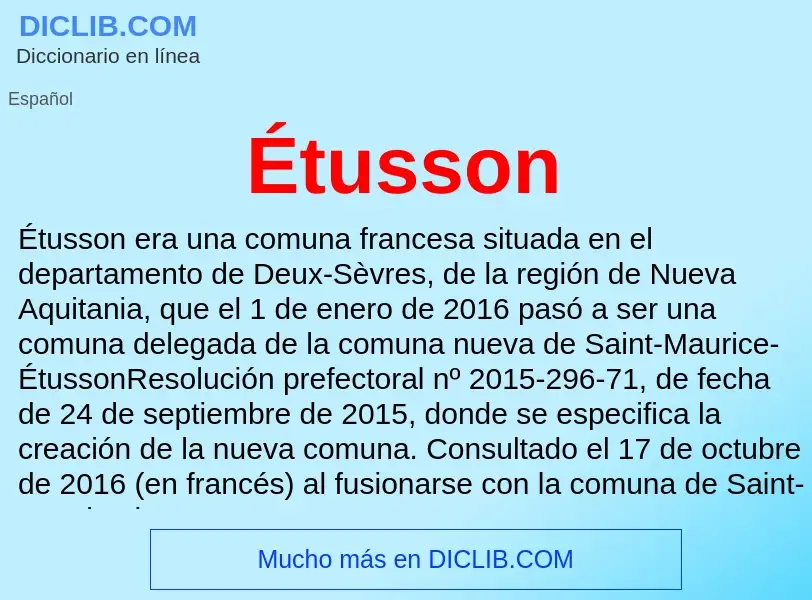 Wat is Étusson - definition