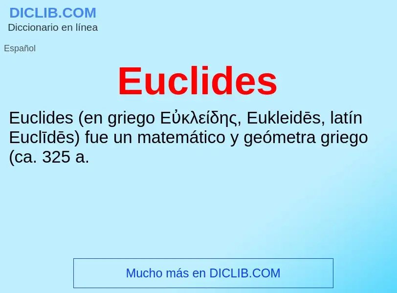 ¿Qué es Euclides? - significado y definición