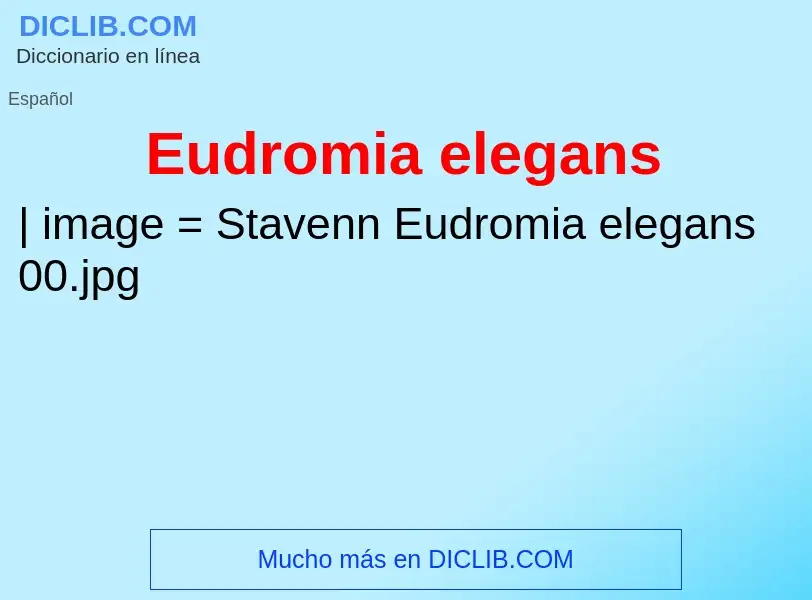 What is Eudromia elegans - meaning and definition