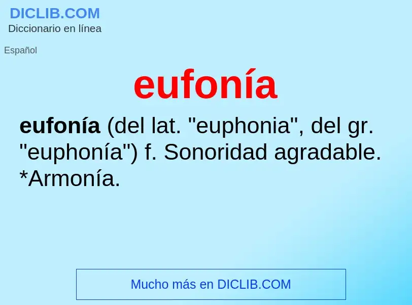 What is eufonía - definition