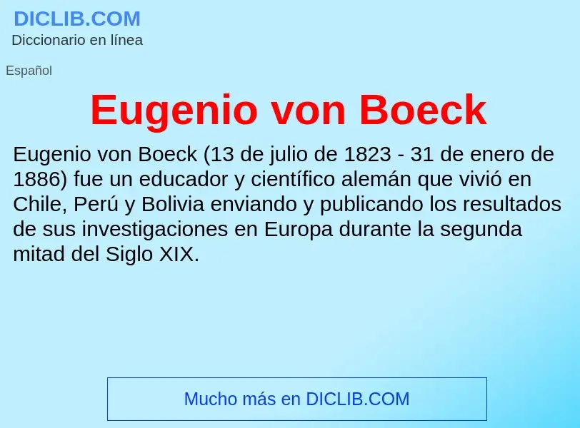 Che cos'è Eugenio von Boeck - definizione