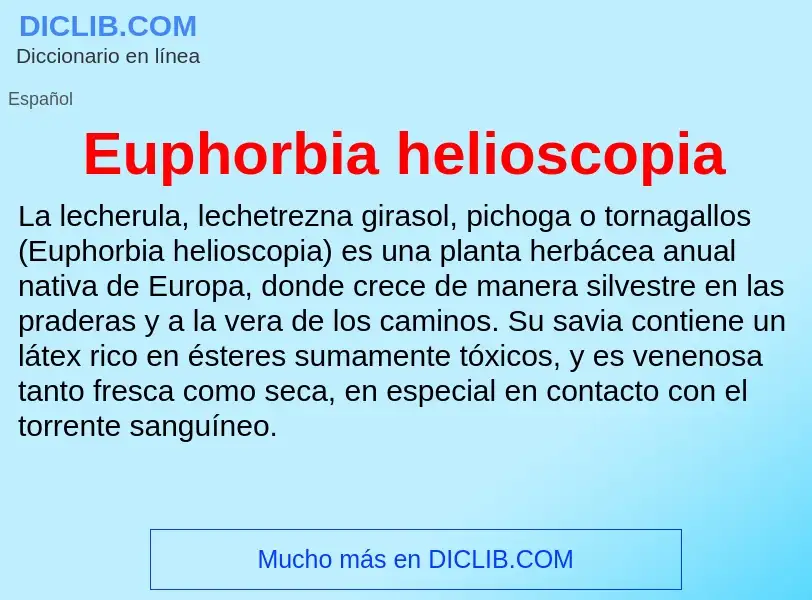 Что такое Euphorbia helioscopia - определение