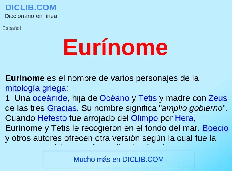 ¿Qué es Eurínome ? - significado y definición