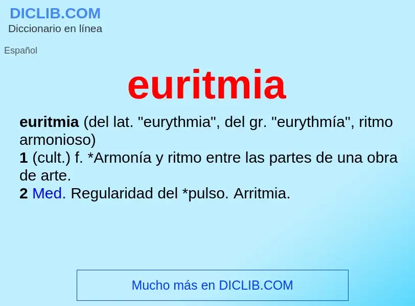 Wat is euritmia - definition