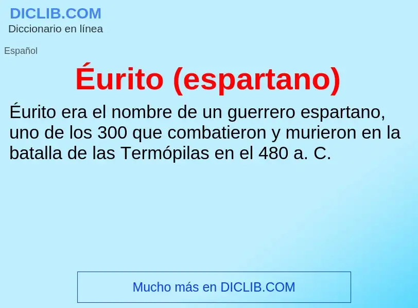 Wat is Éurito (espartano) - definition