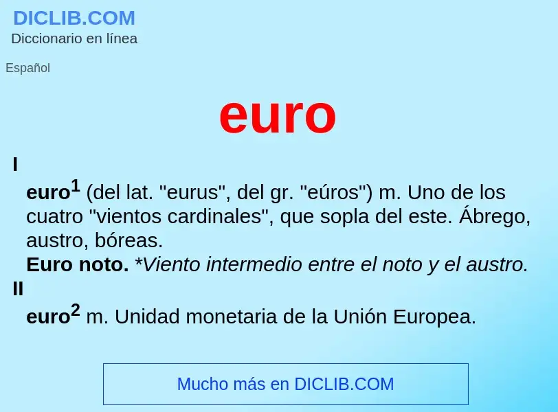 ¿Qué es euro? - significado y definición