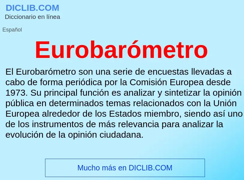 ¿Qué es Eurobarómetro? - significado y definición