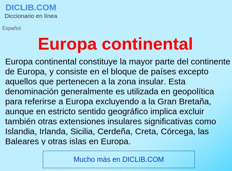 Что такое Europa continental - определение