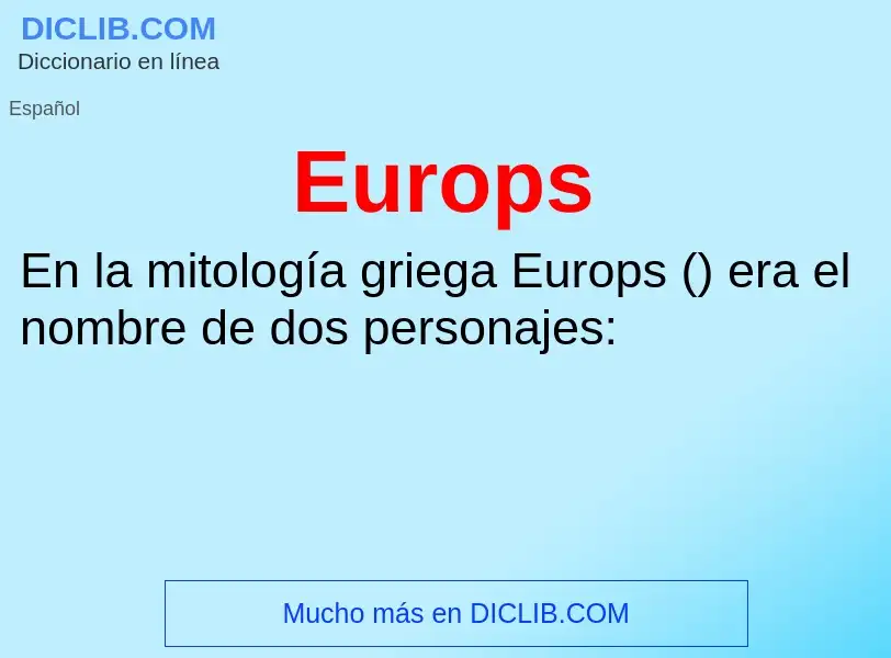 ¿Qué es Europs? - significado y definición