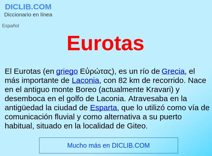 ¿Qué es Eurotas ? - significado y definición