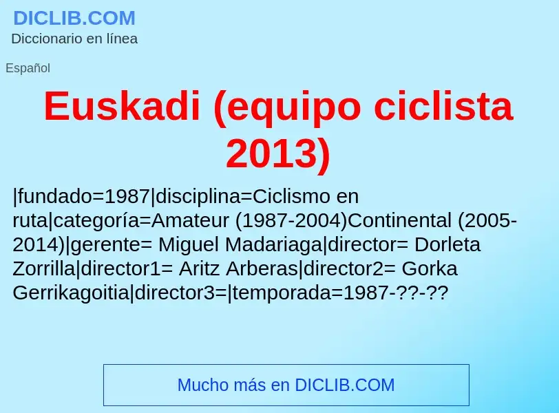 ¿Qué es Euskadi (equipo ciclista 2013)? - significado y definición