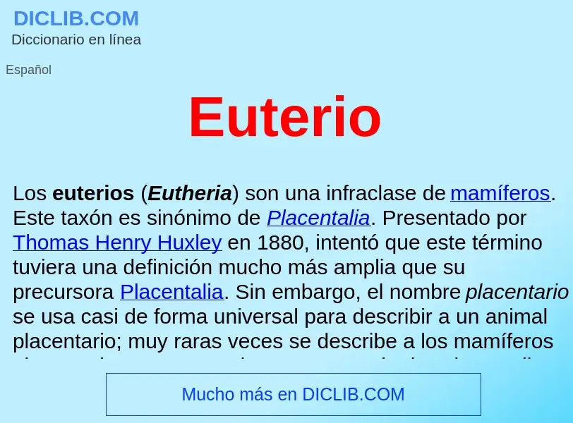 What is Euterio  - definition