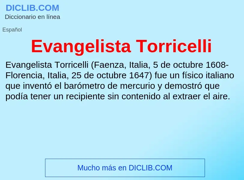 O que é Evangelista Torricelli - definição, significado, conceito