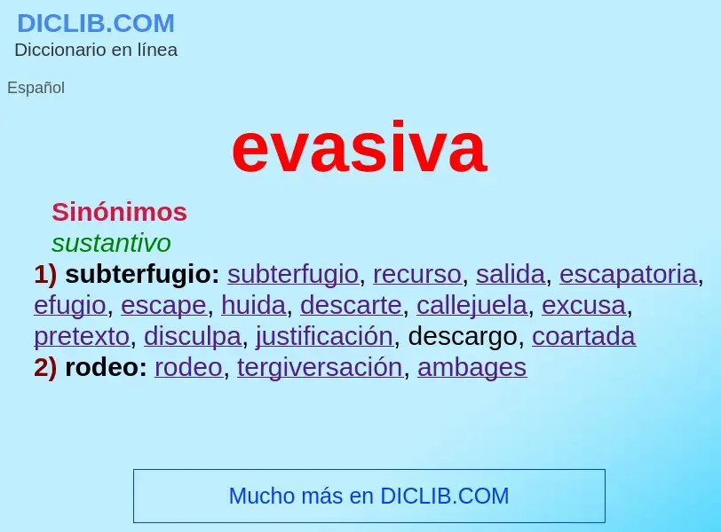 What is evasiva - meaning and definition