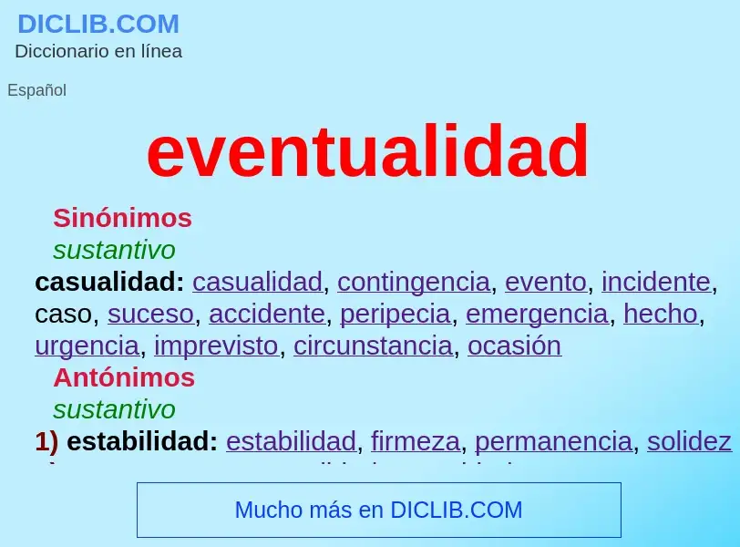 O que é eventualidad - definição, significado, conceito