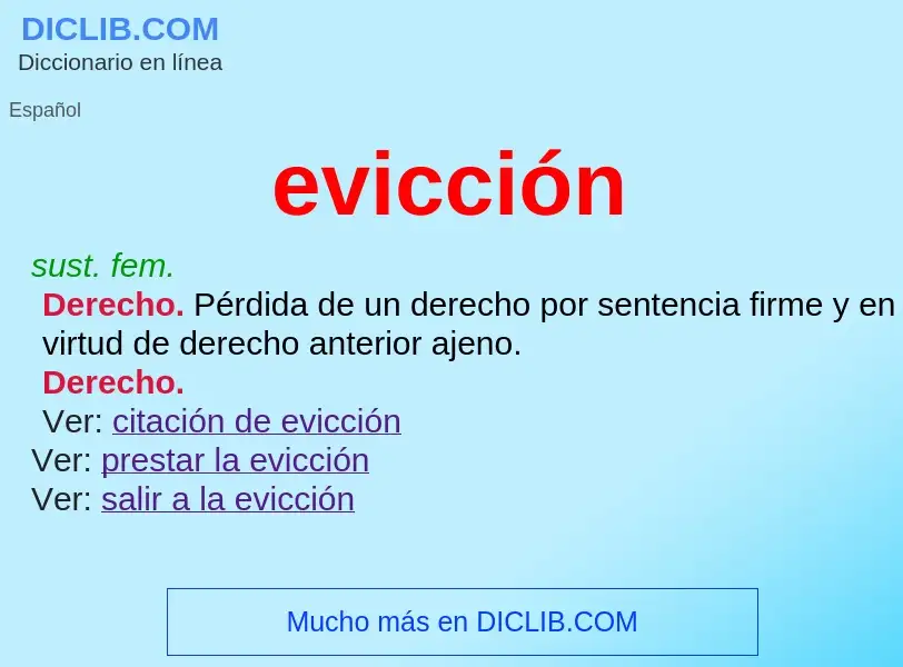 O que é evicción - definição, significado, conceito