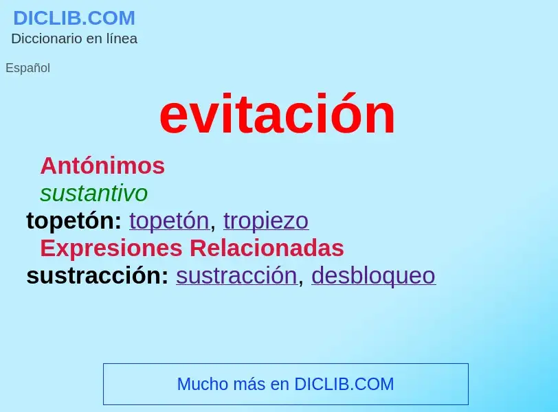 What is evitación - definition