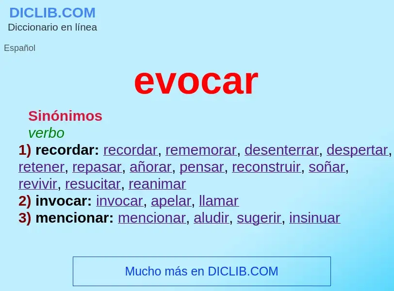 What is evocar - meaning and definition