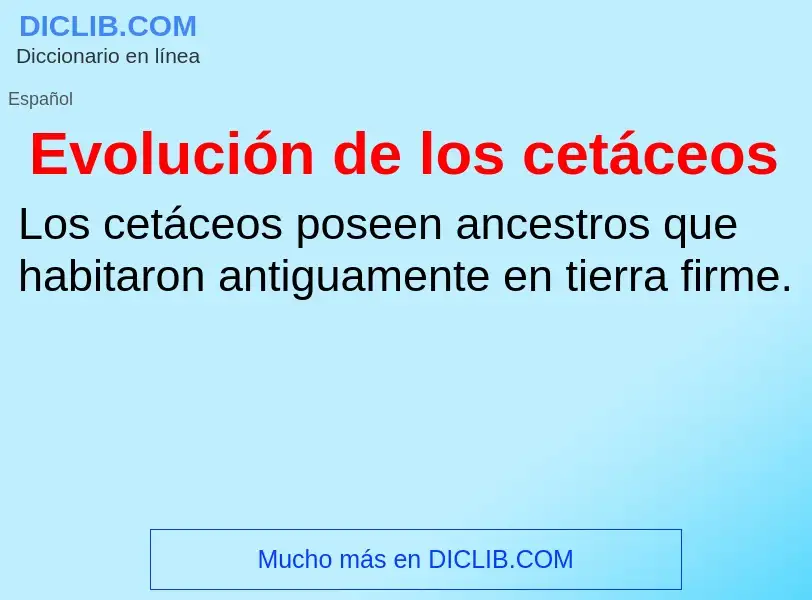 Was ist Evolución de los cetáceos - Definition