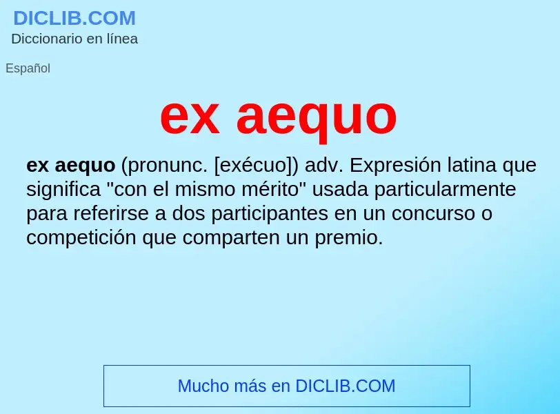 What is ex aequo - definition