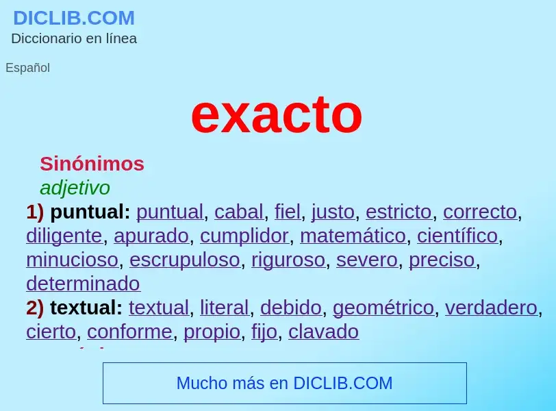 What is exacto - definition