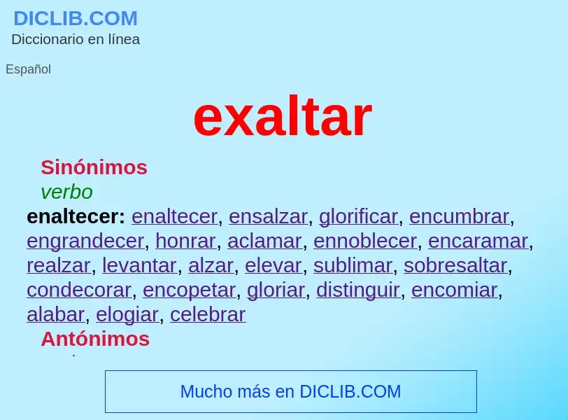 What is exaltar - meaning and definition