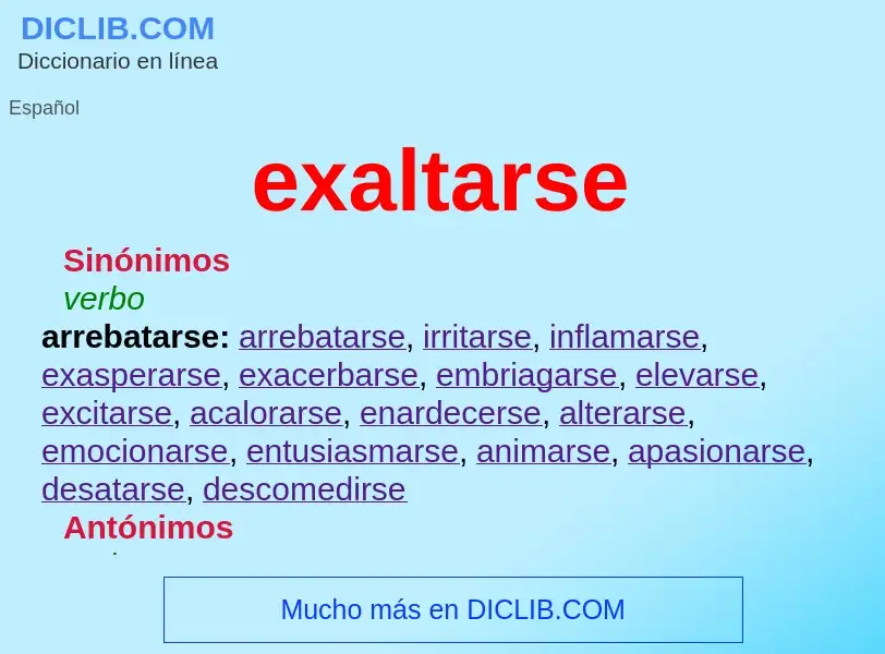 What is exaltarse - definition