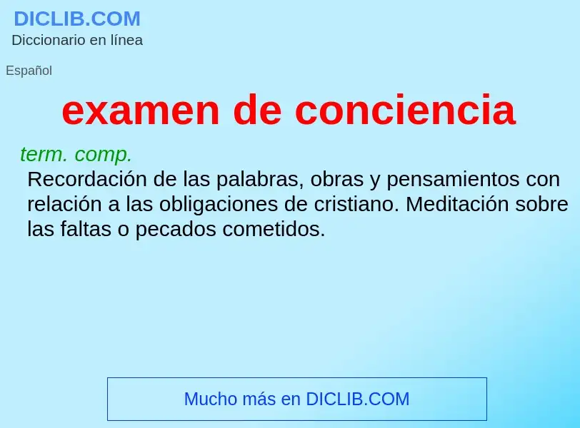 ¿Qué es examen de conciencia? - significado y definición