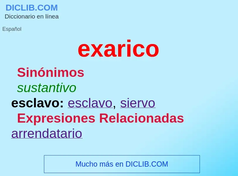 ¿Qué es exarico? - significado y definición