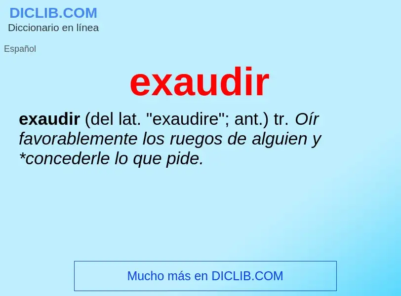 ¿Qué es exaudir? - significado y definición