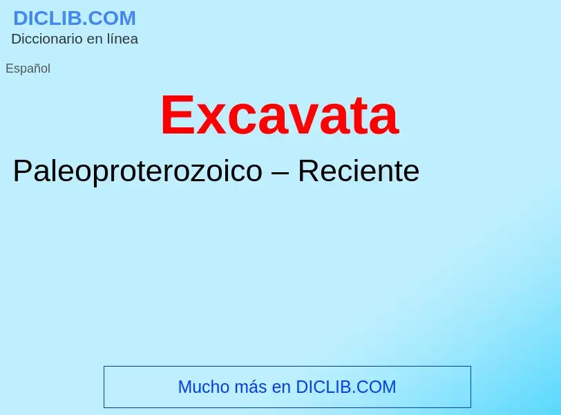 ¿Qué es Excavata? - significado y definición