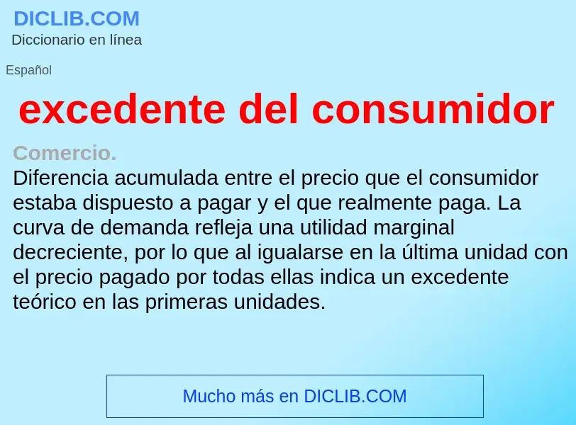 ¿Qué es excedente del consumidor? - significado y definición