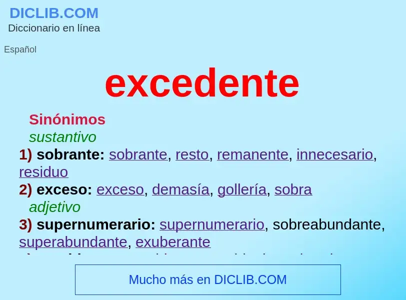 Wat is excedente - definition