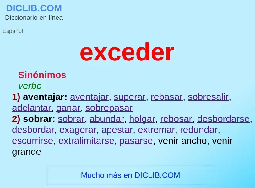 Wat is exceder - definition