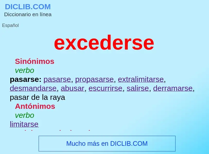 ¿Qué es excederse? - significado y definición