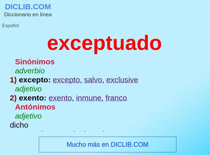 What is exceptuado - definition