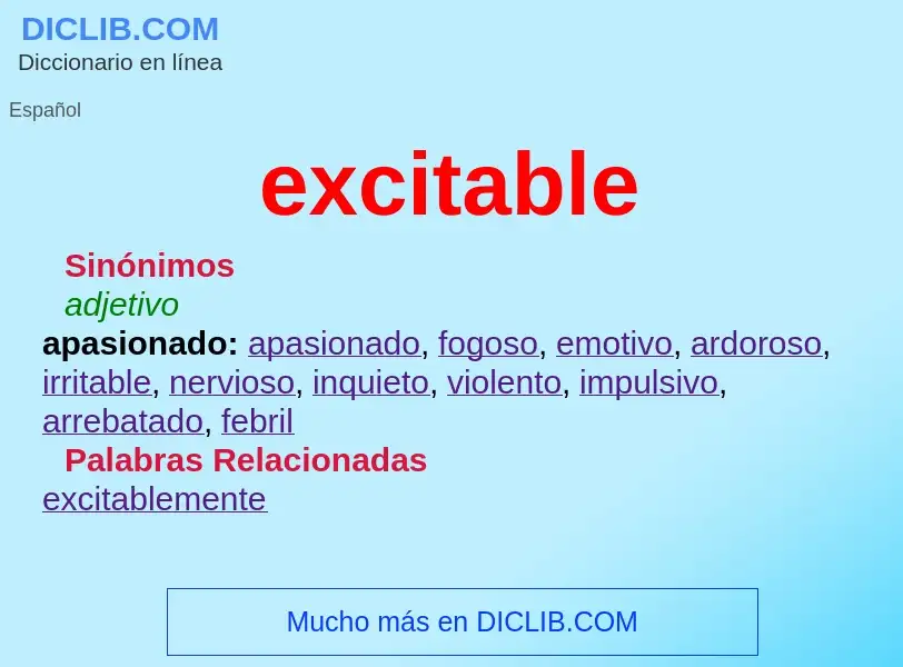 O que é excitable - definição, significado, conceito