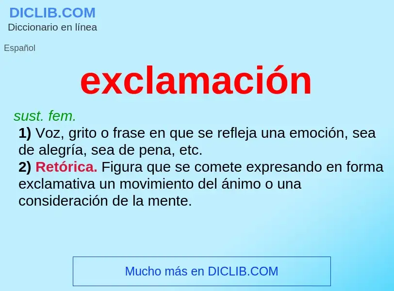 Was ist exclamación - Definition