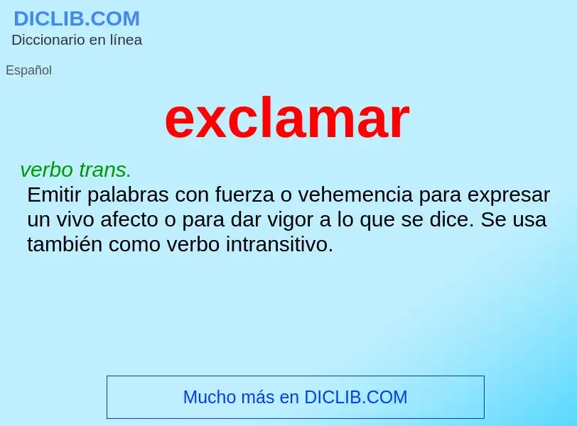 What is exclamar - meaning and definition