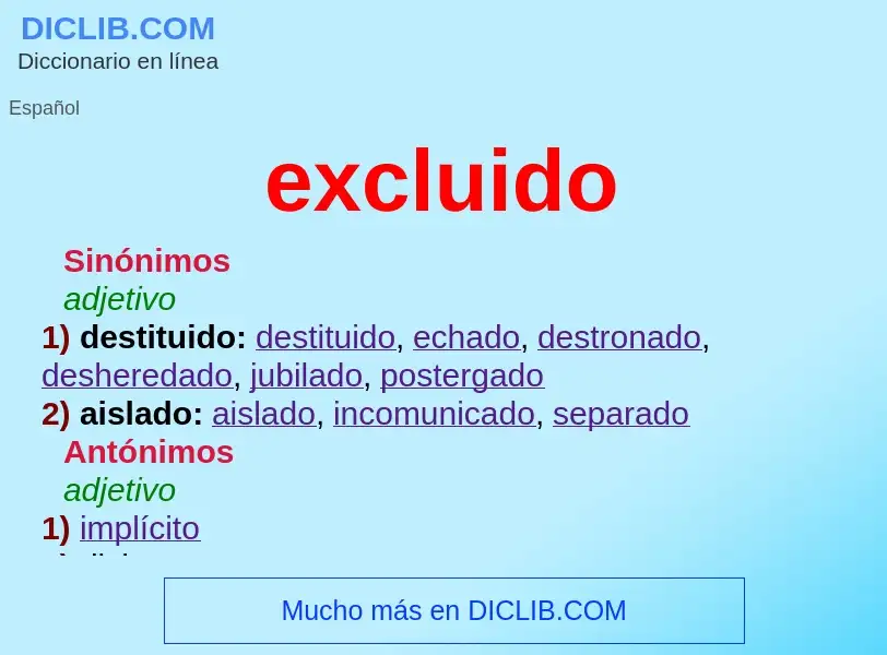 What is excluido - meaning and definition