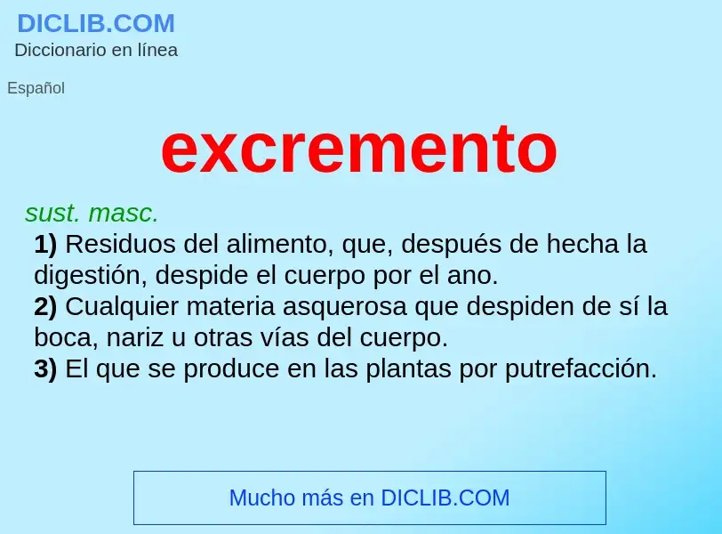 What is excremento - meaning and definition