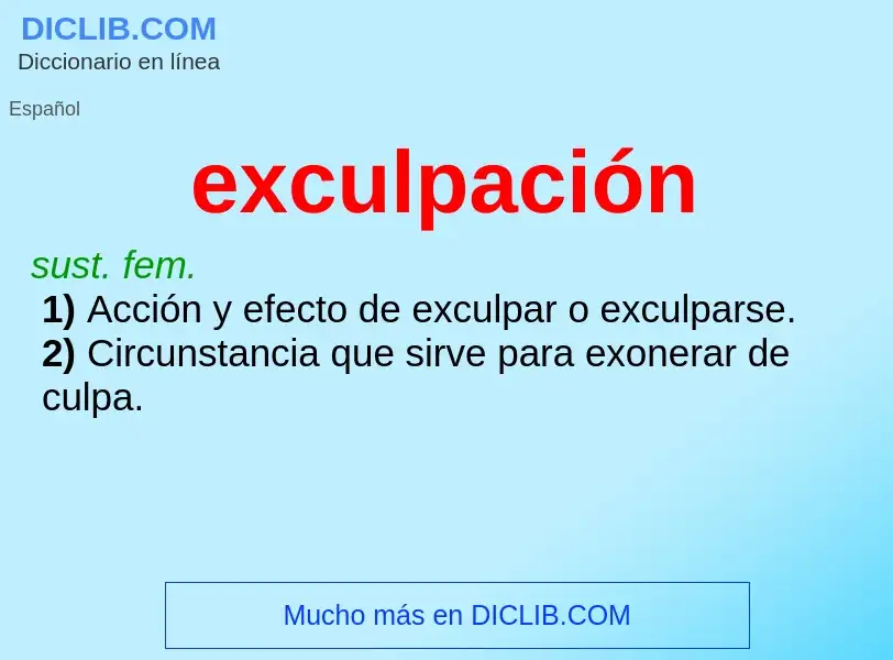 Wat is exculpación - definition